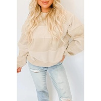 Oatmeal Contrast 2-tone Patchwork Raglan Sleeve Sweatshirt - L thumbnail