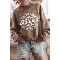 Azura Exchange Autumn Pumpkin Print Drop Shoulder Sweatshirt - L thumbnail