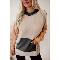 Smoke Gray Color Block High Low Textured Hoodie - S thumbnail