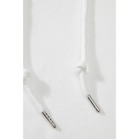 White Fleece Lined Kangaroo Pocket Drawstring Chunky Hoodie - M thumbnail