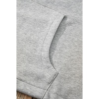 Light Grey Fleece Lined Half Zipper Kangaroo Pockets Loose Hoodie - 2XL thumbnail