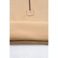 Parchment Fleece Lined Half Zipper Kangaroo Pockets Loose Hoodie - 2XL thumbnail