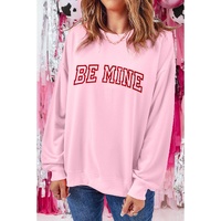 Pink BE MINE Puff Graphic Pullover Sweatshirt - L thumbnail