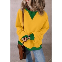 Ginger Color Block Patch Drop Shoulder Oversized Sweatshirt - 2XL thumbnail