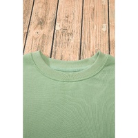 Smoke Green Solid Fleece Lined Drop Shoulder Terry Sweatshirt - 2XL thumbnail