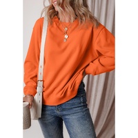 Russet Orange Solid Fleece Lined Drop Shoulder Terry Sweatshirt - 2XL thumbnail