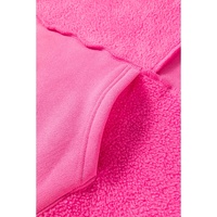 Pitaya Pink Mineral Wash Terry Patchwork Drawstring Hoodie - L thumbnail