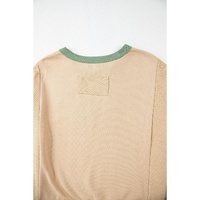 Parchment Star Patchwork Exposed Seam Oversized Sweatshirt - L thumbnail