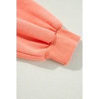 Flamingo Rainbow Striped Sleeve Crew Neck Loose Sweatshirt - L thumbnail
