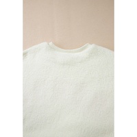 Beige Sherpa HOWDY Patched Pullover Sweatshirt - L thumbnail