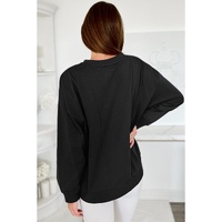 Black Tinsel Game Day Drop Shoulder Graphic Sweatshirt - S thumbnail