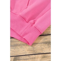Bonbon Solid Kangaroo Pocket Drawstring Loose Fit Hoodie - L thumbnail