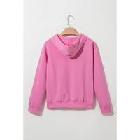 Bonbon Solid Color Fleece Lined Drawstring Hoodie with Pocket - 2XL thumbnail