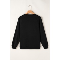 Black Rainbow Colorblock Striped Pullover Sweatshirt - L thumbnail