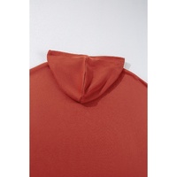 Red Clay Drop Shoulder Pocketed Baggy Drawstring Hoodie - 2XL thumbnail