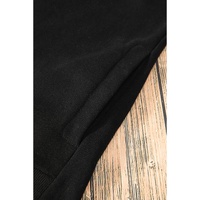 Black Solid O Neck High Low Hem Pullover Sweatshirt - XL thumbnail