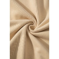 Parchment Solid O Neck High Low Hem Pullover Sweatshirt - L thumbnail