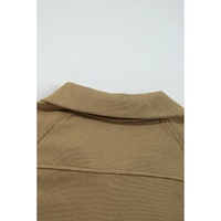 Brown Quarter Zip Stand Neck Kangaroo Pocket Sweatshirt - XL thumbnail