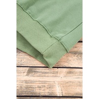 Smoke Green Plain Drop Shoulder Crewneck Pullover Sweatshirt - L thumbnail