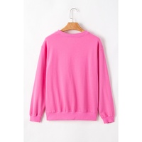 Bonbon Plain Drop Shoulder Crewneck Pullover Sweatshirt - L thumbnail