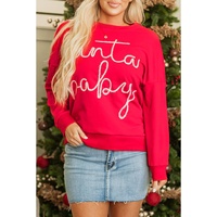 Fiery Red Christmas Santa Baby Tinsel Graphic Sweatshirt - M thumbnail