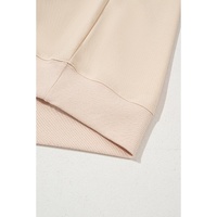 Apricot THANKS Chenille Embroidered Drop Shoulder Graphic Sweatshirt - L thumbnail