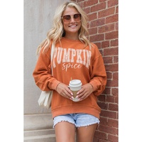 Orange PUMPKIN Spice Graphic Corded Crewneck Sweatshirt - L thumbnail