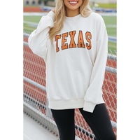 White TEXAS Graphic Drop Shoulder Crewneck Sweatshirt - S thumbnail