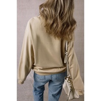 Parchment thankful Embroidered Drop Shoulder Pullover Sweatshirt - L thumbnail