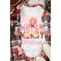 Beige Merry Christmas Gingerbread Man Graphic Sweatshirt - 2XL thumbnail