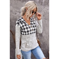 Azura Exchange Plaid Hoodie with Pocket Detailing - M thumbnail