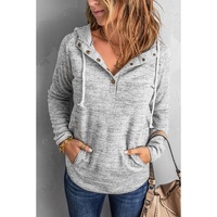 Azura Exchange Buttoned Casual Hoodie with Pocket Design - S thumbnail