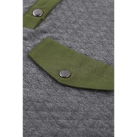 Azura Exchange Quilted Stand Neck Sweatshirt with Fake Front Pocket - L thumbnail