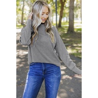 Azura Exchange Ribbed Zip Knit Top - L thumbnail