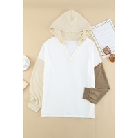 Azura Exchange Colorblock V Neck Long Sleeve Hoodie - L thumbnail