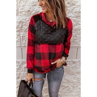 Azura Exchange Plaid Paneled Sweatshirt - L thumbnail