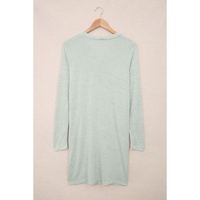 Solid Color Open-Front Buttons Cardigan - M thumbnail