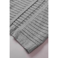 Gray Ribbed Open Front Knit Cardigan - XL thumbnail