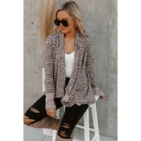 Leopard Open Front Cardigan - S thumbnail