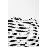 Black Stripe Print Open Front Duster Cardigan - M thumbnail