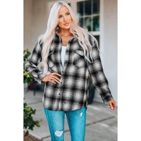 Azura Exchange Plaid Buttons Pocketed Shacket - M thumbnail