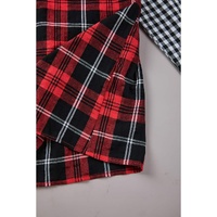 Azura Exchange Plaid Splicing Hit Color Pockets Long Sleeve Shirt - M thumbnail