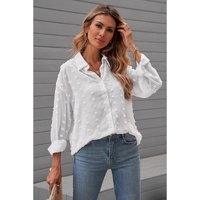 Azura Exchange Button Fuzzy Polka Dot Shirt - L thumbnail