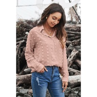 Azura Exchange Button Fuzzy Polka Dot Shirt - M thumbnail