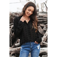 Azura Exchange Polka Dot Long Sleeve Button Shirt - S thumbnail