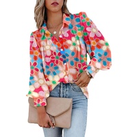 Azura Exchange Floral Print Bubble Sleeve Shirt - S thumbnail