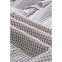 Brown Plaid Flounce Sleeve Notched Neck Ruffled Shirt - L thumbnail