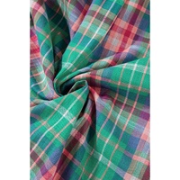 Green Checkered 3/4 Sleeve Collared Loose Fit Shirt - L thumbnail