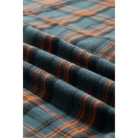 Green Plaid Long Sleeeve Side Split Distressed Hem Shirt - S thumbnail