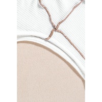 White Contrast Seams Ribbed Tank Top - L thumbnail